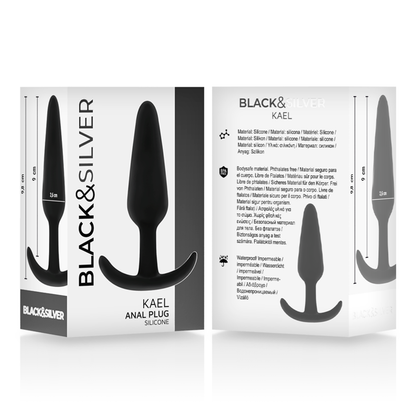 BLACK&SILVER - PLUG ANAL EN SILICONE KAEL AVEC MANCHE MOYEN