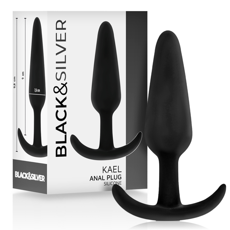 BLACK&SILVER - PLUG ANAL EN SILICONE KAEL AVEC MANCHE MOYEN