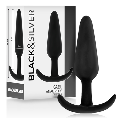 BLACK&SILVER - PLUG ANAL EN SILICONE KAEL AVEC MANCHE MOYEN