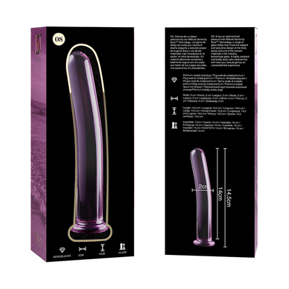 SÉRIE NEBULA D'IBIZA - GODEMICHET MODÈLE 8 EN VERRE BOROSILICATE TRANSPARENT 14,5 CM -O- 2 CM