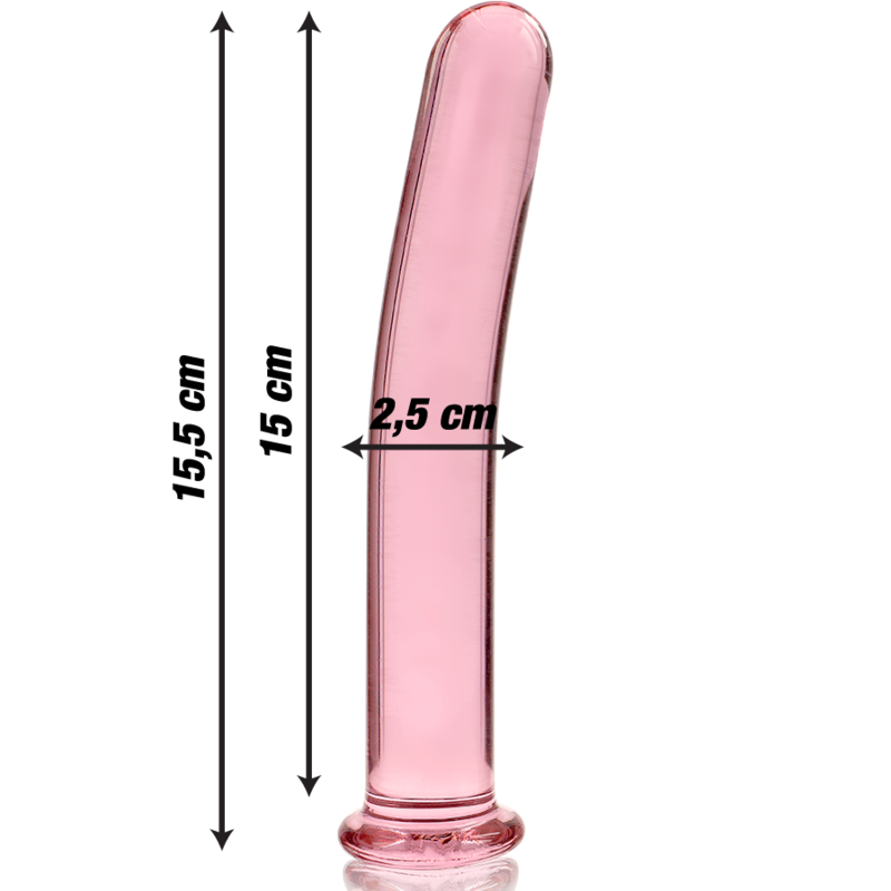NEBULA SERIES BY IBIZA - MODEL 9 DILDO BOROSILICATE GLASS PINK 15.5 CM -O- 2.5 CM