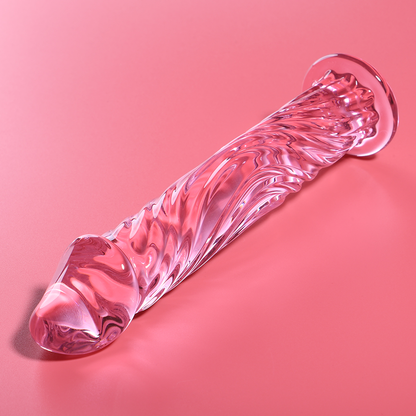 SERIE NEBULA DE IBIZA - MODELO 12 DILDO DE VIDRIO BOROSILICATO TRANSPARENTE 17 CM -Ø- 3,5 CM