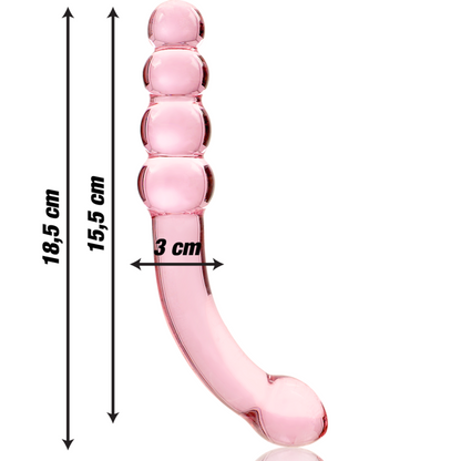 SERIE NEBULA DE IBIZA - MODELO 14 DILDO DE VIDRIO BOROSILICATO TRANSPARENTE 18,5 CM -Ø- 3 CM