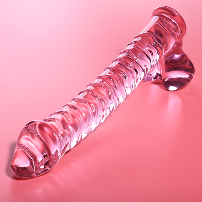SERIE NEBULA DE IBIZA - MODELO 23 DILDO DE VIDRIO DE BOROSILICATO TRANSPARENTE 21,5 CM -O- 4 CM