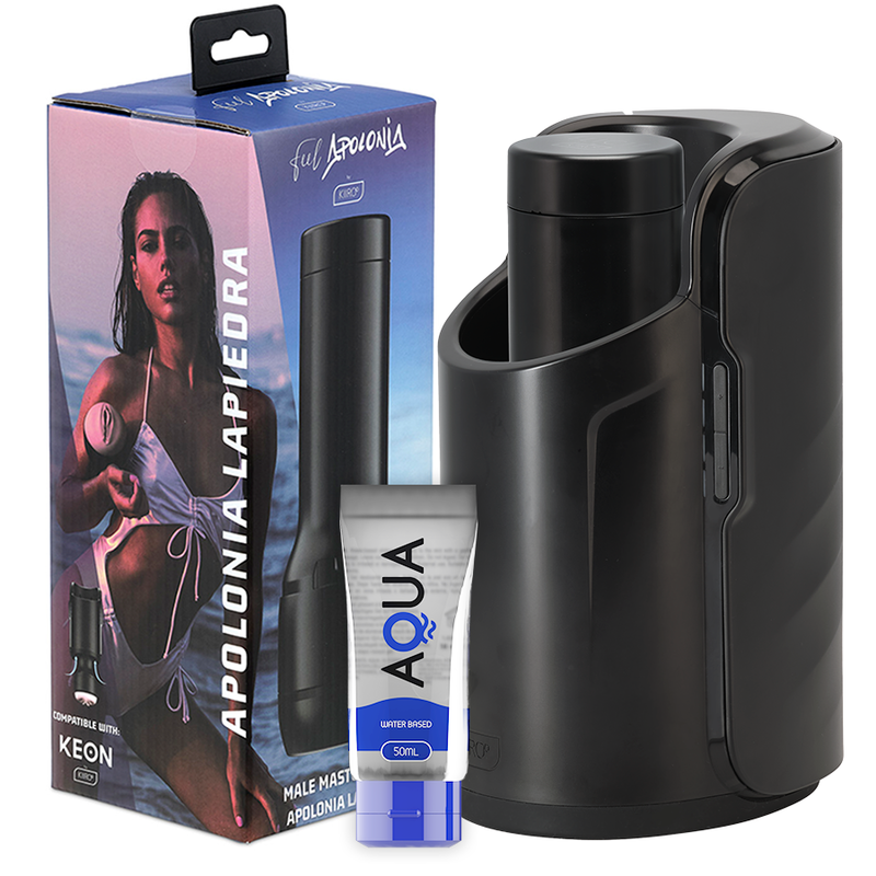 KIIROO - KEON + FEEL STROKER APOLONIA LAPIEDRA + SCHMIERMITTEL IN AQUA-QUALITÄT 50 ML 