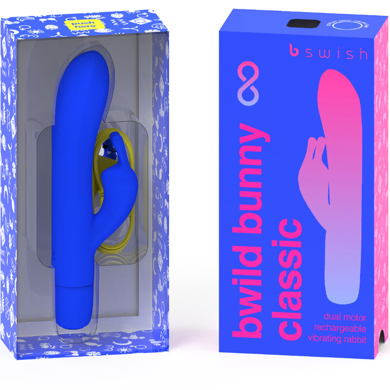 B SWISH - VIBREUR RECHARGEABLE CLASSIQUE BWILD BUNNY INFINITE EN SILICONE BLEU