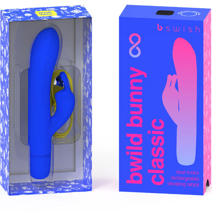 B SWISH - VIBREUR RECHARGEABLE CLASSIQUE BWILD BUNNY INFINITE EN SILICONE BLEU