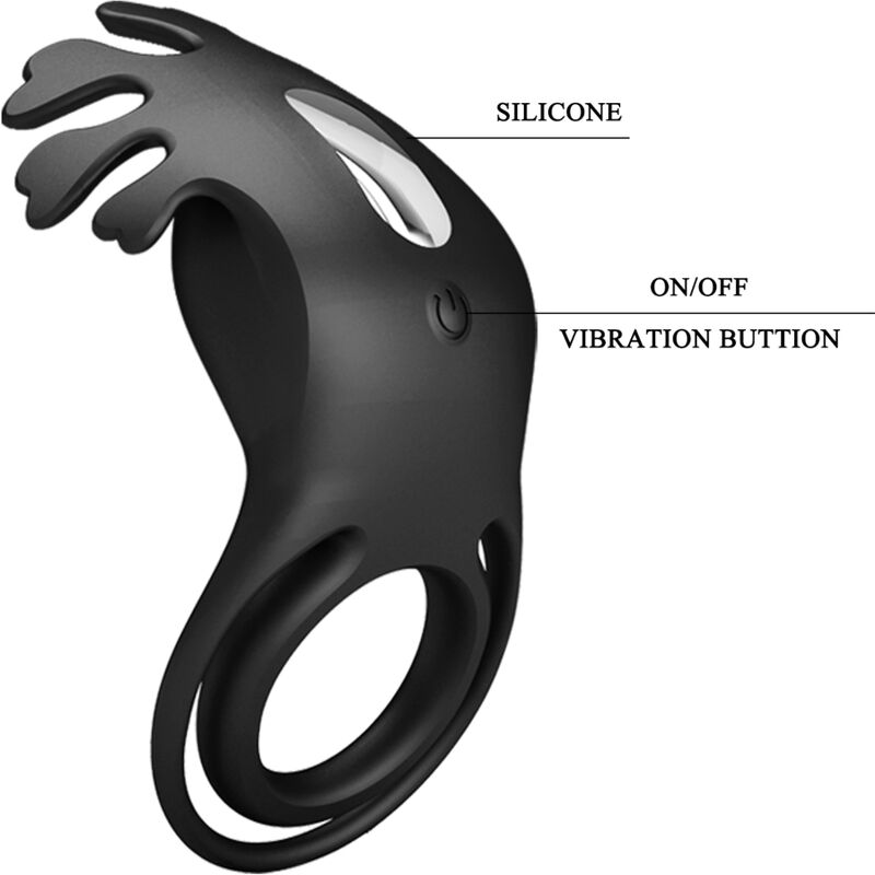 PRETTY LOVE - RUBEN VIBRATOR RING 7 VIBRATIONS BLACK SILICONE