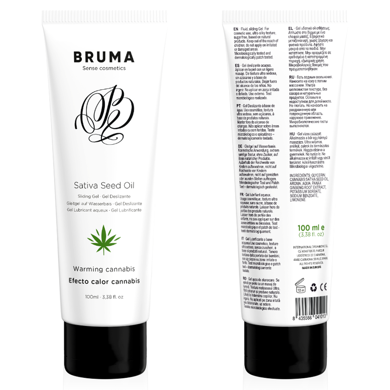 BRUMA - SATIVA SEED OIL SLIDING GEL WARMING CANNABIS FLAVOR 100 ML