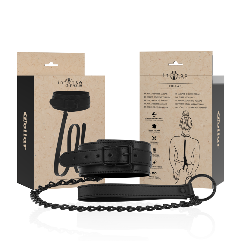 INTENSE - COLLIER EN CUIR VEGAN FÉTICHE