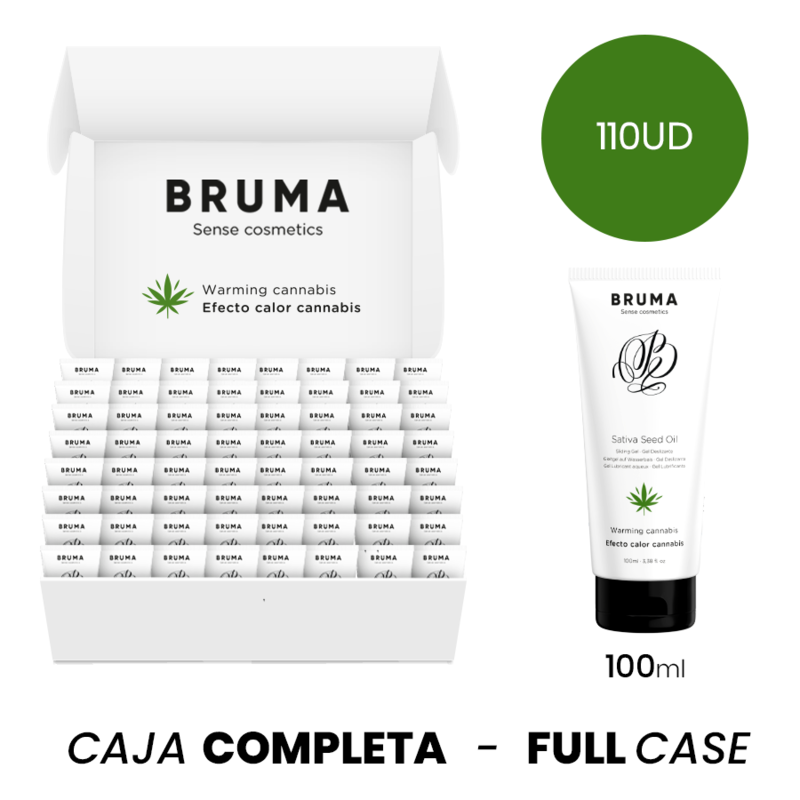 MOQ 110 - BRUMA SATIVA SEED OIL SLIDING GEL WARMING CANNABIS FLAVOR - 100 ML