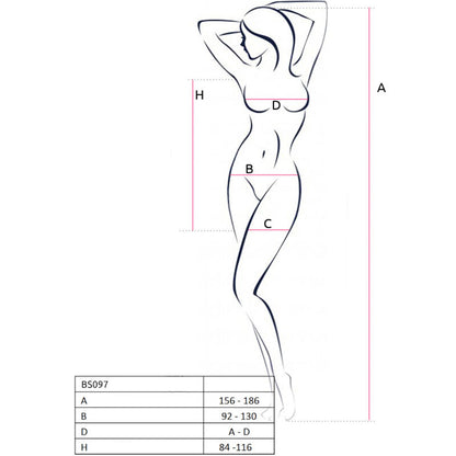 PASSION - BS097 WHITE BODYSTOCKING ONE SIZE