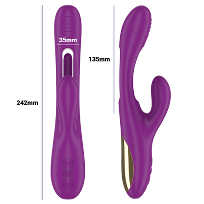 INTENSE - VIBREUR MULTIFONCTION RECHARGEABLE APOLO 7 VIBRATIONS AVEC MOUVEMENT DE BALANCIER VIOLET