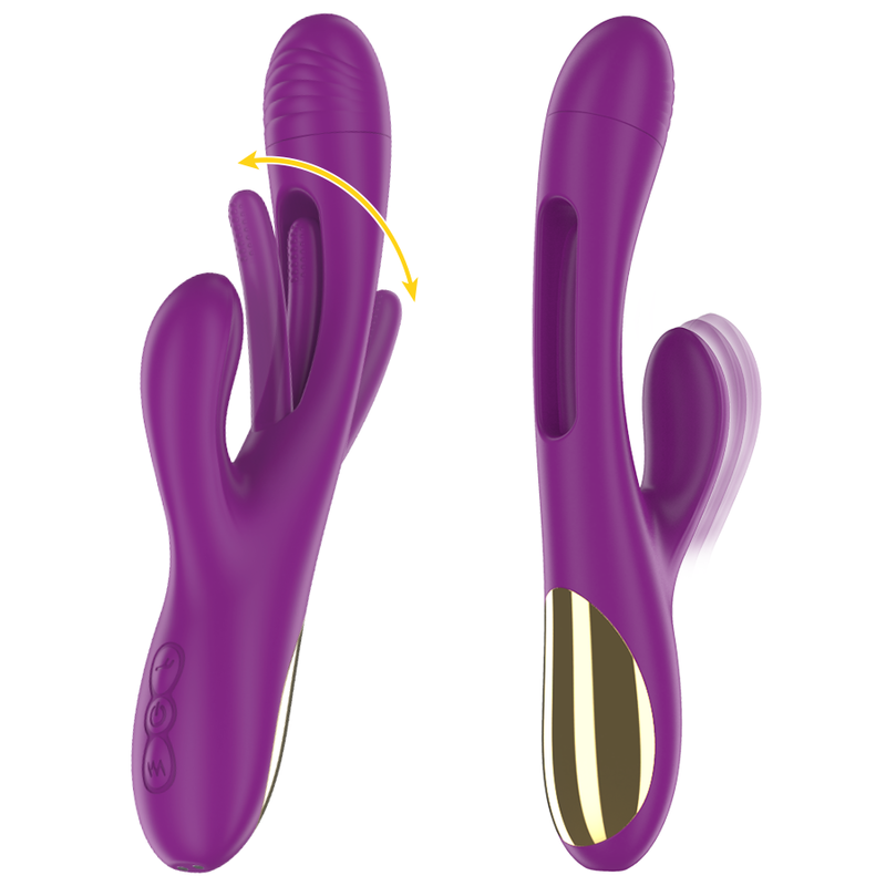 INTENSE - VIBREUR MULTIFONCTION RECHARGEABLE APOLO 7 VIBRATIONS AVEC MOUVEMENT DE BALANCIER VIOLET