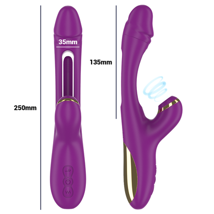 INTENSE - VIBREUR MULTIFONCTION RECHARGEABLE ATENEO 7 VIBRATIONS AVEC LANGUE OSCILLANTE ET SUCCION VIOLETTE
