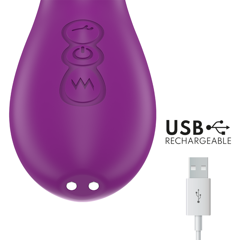 INTENSE - VIBREUR MULTIFONCTION RECHARGEABLE ATENEO 7 VIBRATIONS AVEC LANGUE OSCILLANTE ET SUCCION VIOLETTE