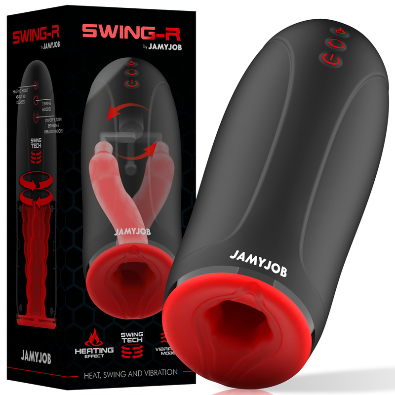 JAMYJOB - MASTURBATEUR À EFFET CHAUFFANT SWING-R, SWING TECH ET VIBRATION