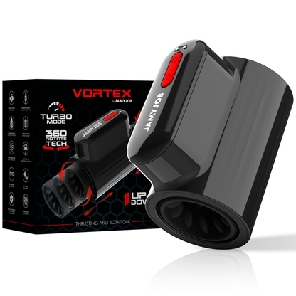 JAMYJOB - MASTURBADOR CON TECNOLOGÍA DE EMPUJE VORTEX Y ROTACIÓN DE 360 GRADOS MODO TURBO