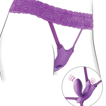 FANTASÍA PARA ELLA - ARNÉS DE MARIPOSA CON VIBRADOR PUNTO G, RECARGABLE Y CONTROL REMOTO VIOLETA