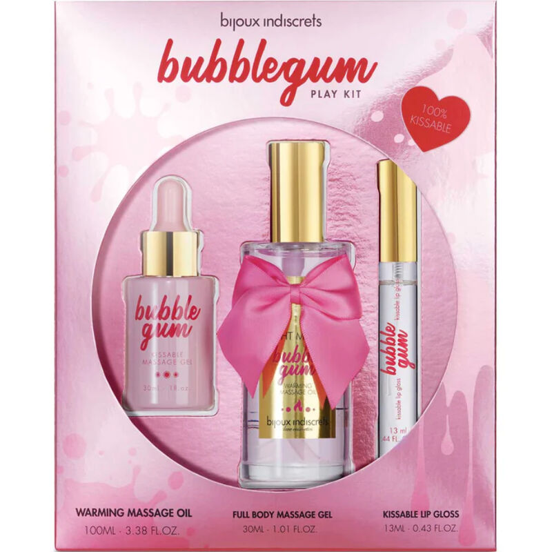 BIJOUX INDISCRETS - BUBBLEGUM PLAY KIT WITH OIL GEL &amp; LIP GLOSS