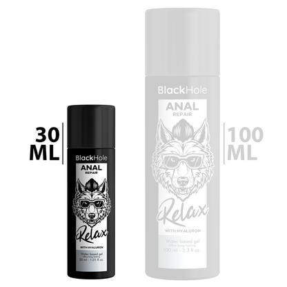 BLACK HOLE - RÉPARATEUR ANAL À BASE D'EAU DÉTENTE AVEC ACIDE HYALURONIQUE 30 ML