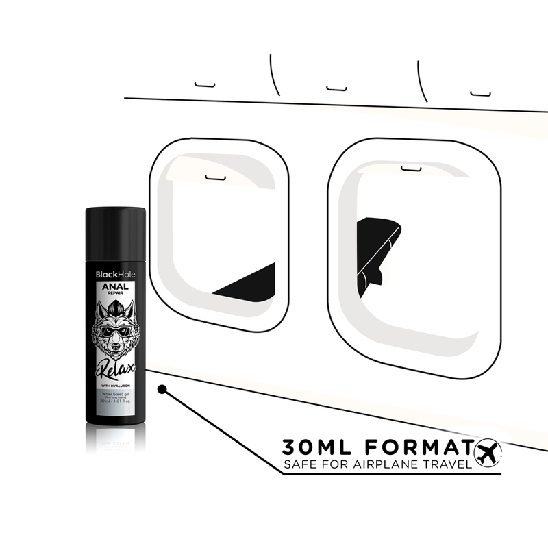 BLACK HOLE - RÉPARATEUR ANAL À BASE D'EAU DÉTENTE AVEC ACIDE HYALURONIQUE 30 ML
