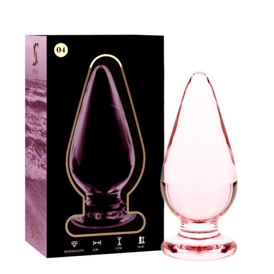 NEBULA SERIES BY IBIZA - MODEL 4 ANAL PLUG BOROSILICATE GLASS PINK 11 CM -O- 5 CM