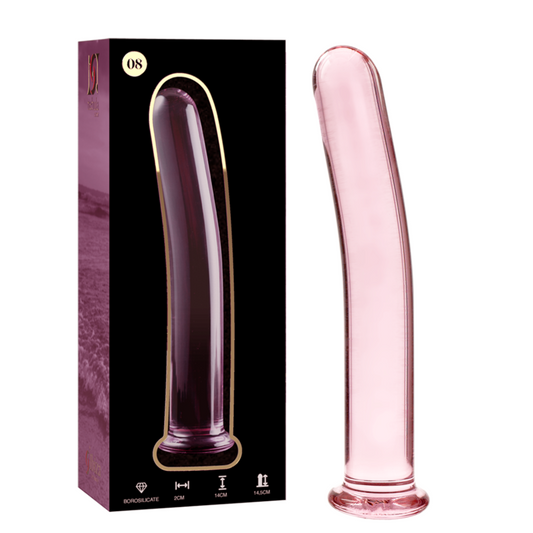 NEBULA SERIES BY IBIZA - MODEL 8 DILDO BOROSILICATE GLASS PINK 14.5 CM -O- 2 CM