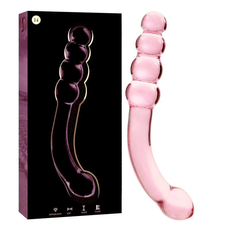 SERIE NEBULA DE IBIZA - MODELO 14 DILDO DE VIDRIO BOROSILICATO TRANSPARENTE 18,5 CM -Ø- 3 CM
