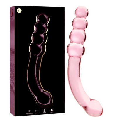 SERIE NEBULA DE IBIZA - MODELO 14 DILDO DE VIDRIO BOROSILICATO TRANSPARENTE 18,5 CM -Ø- 3 CM
