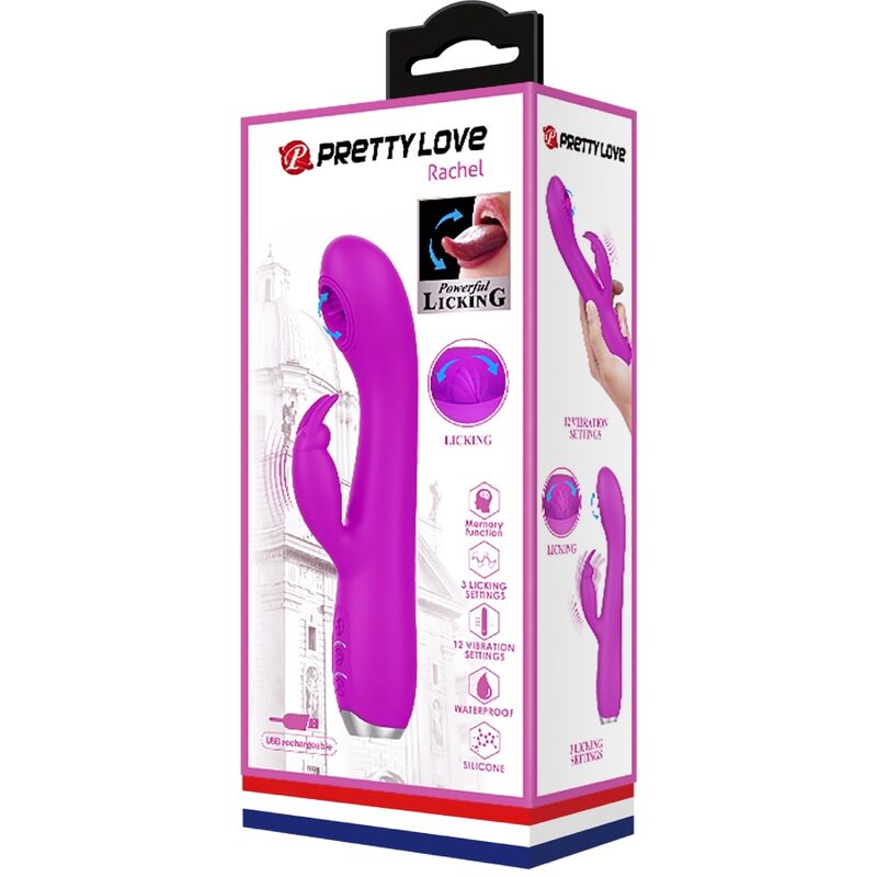 PRETTY LOVE - RACHEL RECHARGEABLE VIBRATOR WITH PURPLE SUCTION CUP