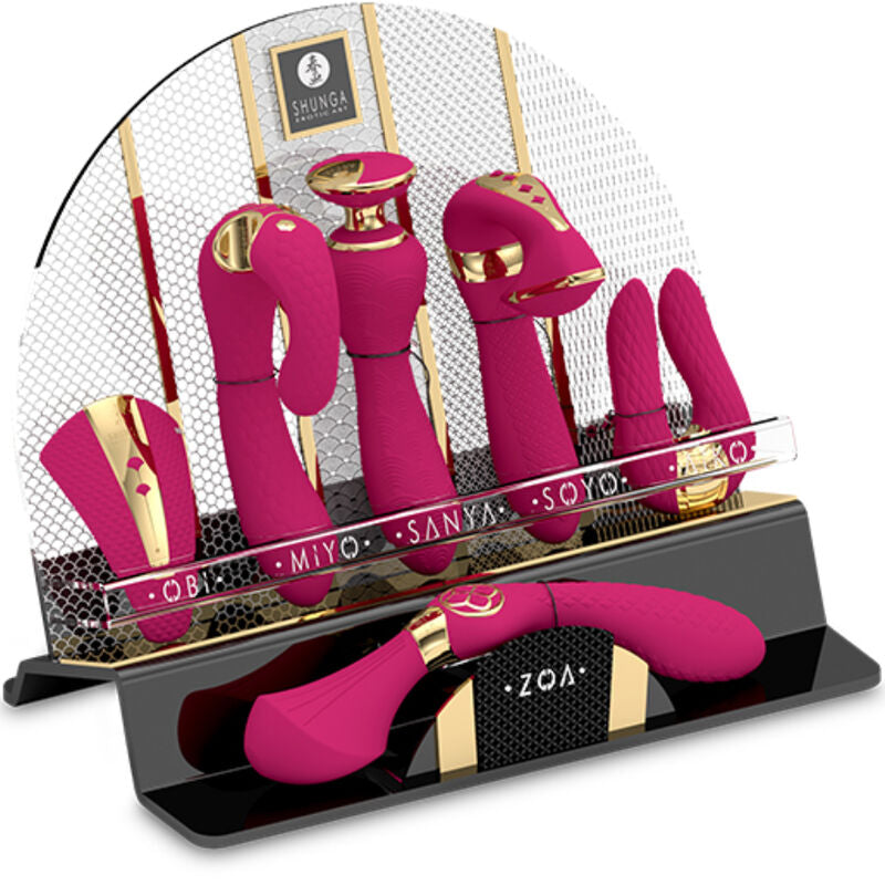 SHUNGA - PRÉSENTOIR DE 6 MASSEURS INTIMES FUCHSIA
