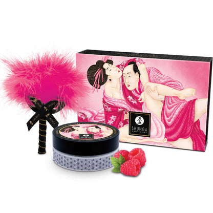 SHUNGA - KIT POUDRE DE MASSAGE COMESTIBLE FRAMBOISE