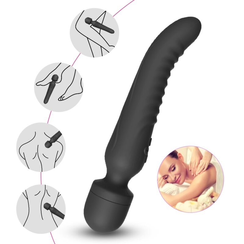 ARMONY - MASSEUR ET VIBREUR EFFET CHAUFFANT NOIR