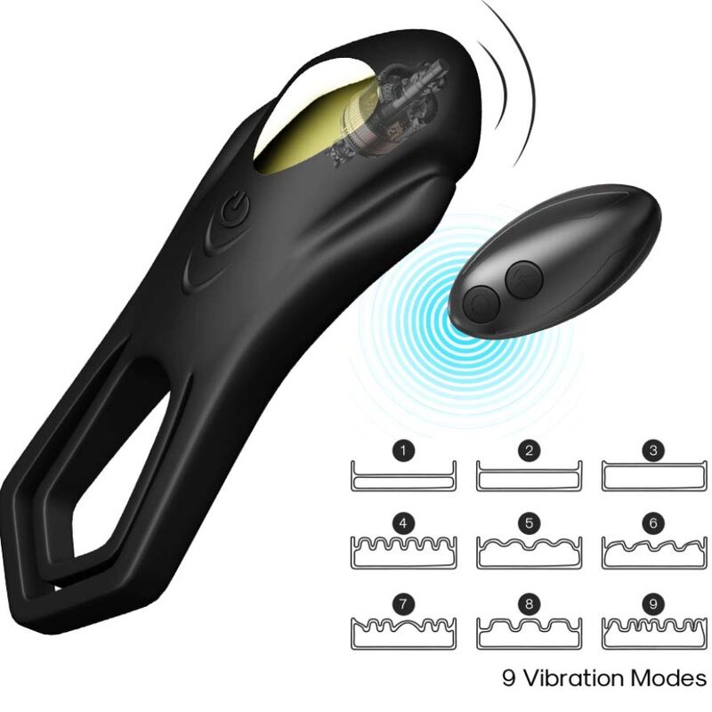 ARMONY - VIBREUR ROADSTER DOUBLE ANNEAU TÉLÉCOMMANDE NOIR