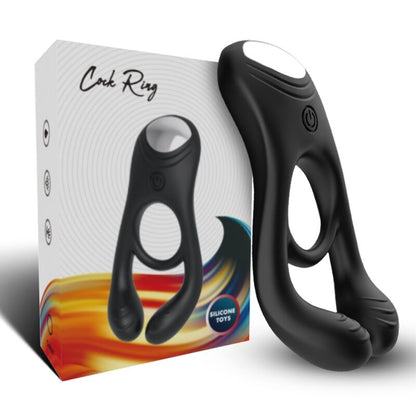 ARMONY - ANILLO VIBRADOR DOBLE VEYRON PARA PAREJAS CON CONTROL REMOTO NEGRO