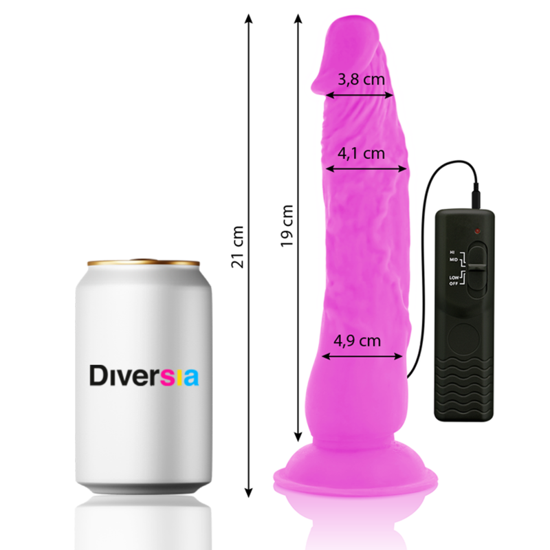 DIVERSIA - GODEMICHET VIBRANT FLEXIBLE VIOLET 21 CM -O- 4,9 CM