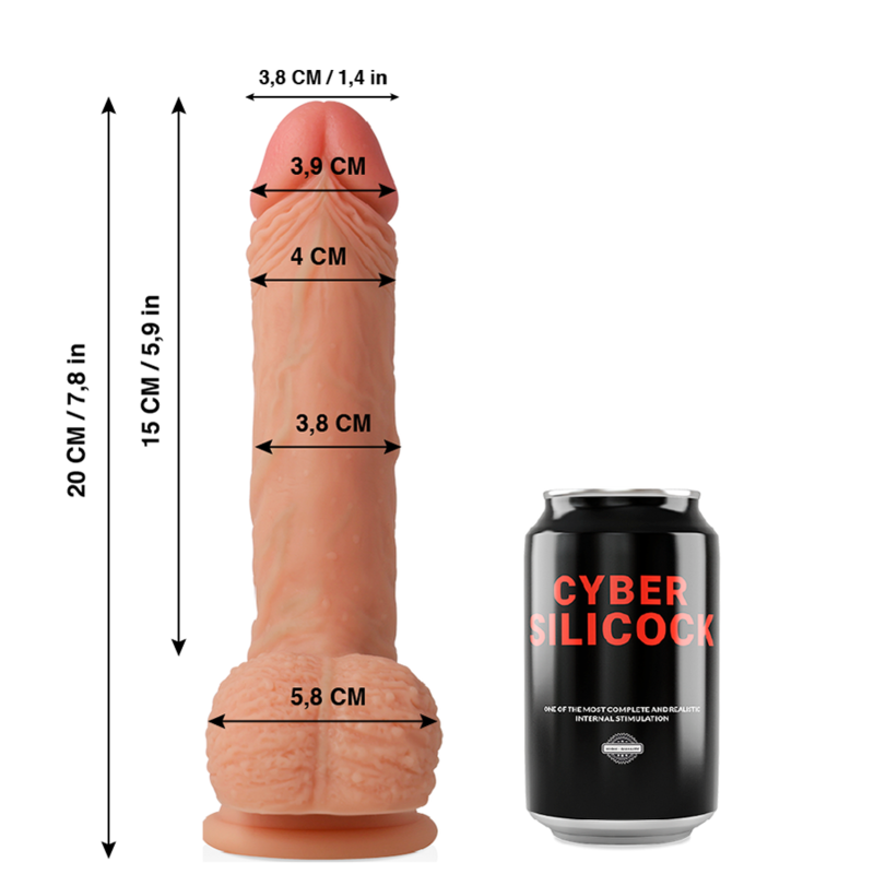 CYBER SILICOCK - FREEMAN ULTRA RÉALISTE SILICONE LIQUIDE SOUPLE 20 CM -O- 3.8 CM