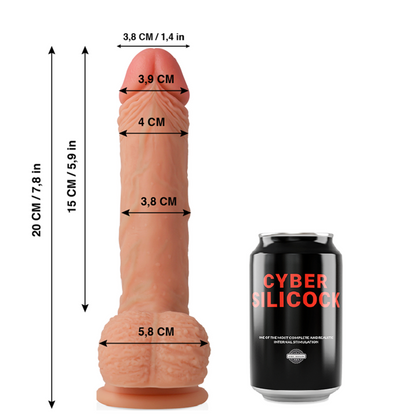 CYBER SILICOCK - FREEMAN ULTRA RÉALISTE SILICONE LIQUIDE SOUPLE 20 CM -O- 3.8 CM