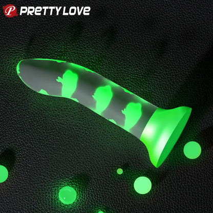 PRETTY LOVE - GODEMICHET SANS VIBRATIONS VEILLE MAGIQUE VERT LUMINEUX