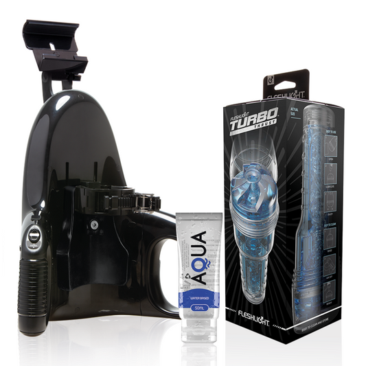 FLESHLIGHT - TURBO THRUST BLUE ICE + UNIVERSAL LAUNCH + AQUA QUALITY LUBRICANT 50 ML