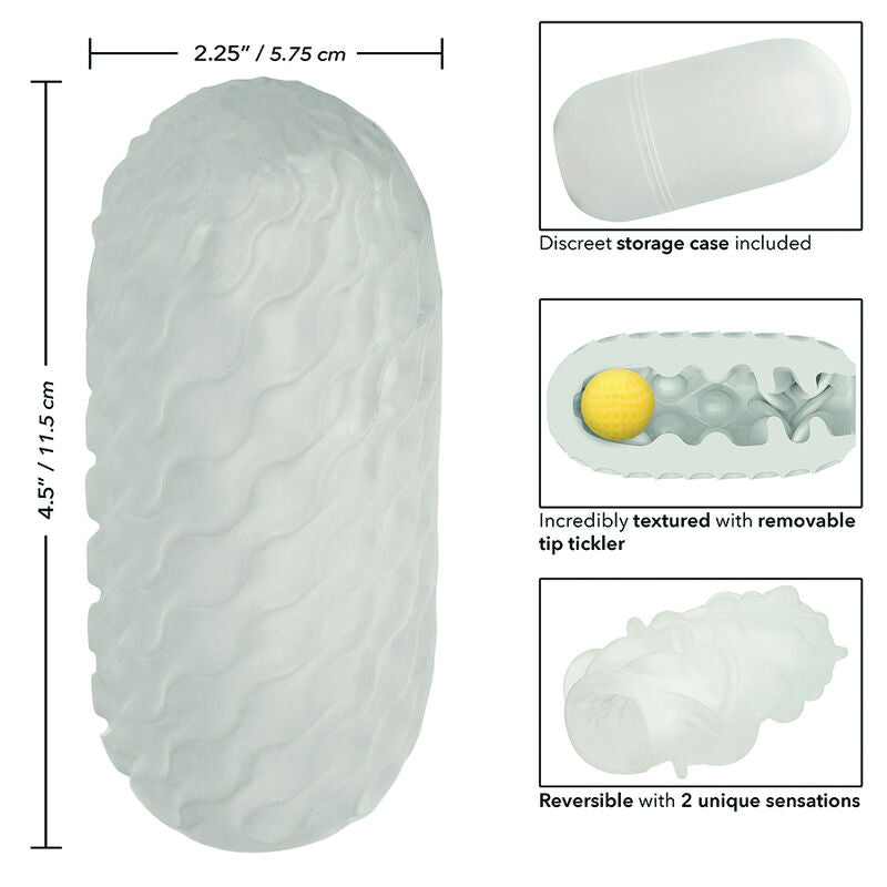 CALEXOTICS - MASTURBATEUR SQUISHY RÉVERSIBLE BOUNDLESS GRIS