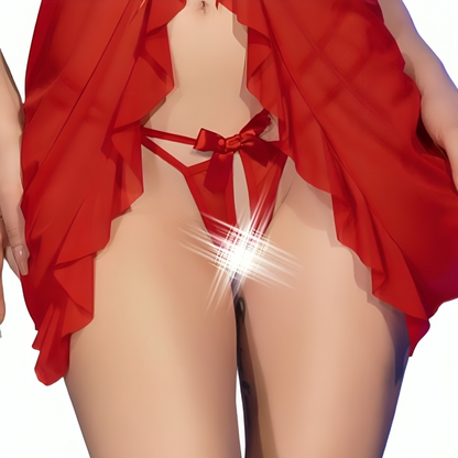 CHILIROSE - CR 4696 BABYDOLL & THONG CROTCHLESS