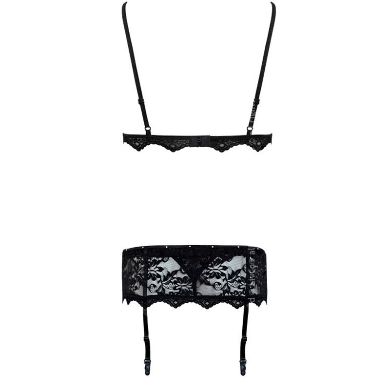 LIVCO CORSETTI FASHION - BELITA LC 90231 BRA + PANTY + GARTER BELT BLACK L/XL