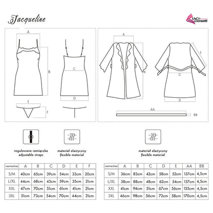 LIVCO CORSETTI FASHION - JACQUELINE LC 90249 DRESSING GOWN + SHIRT + PANTY BLACK L/XL