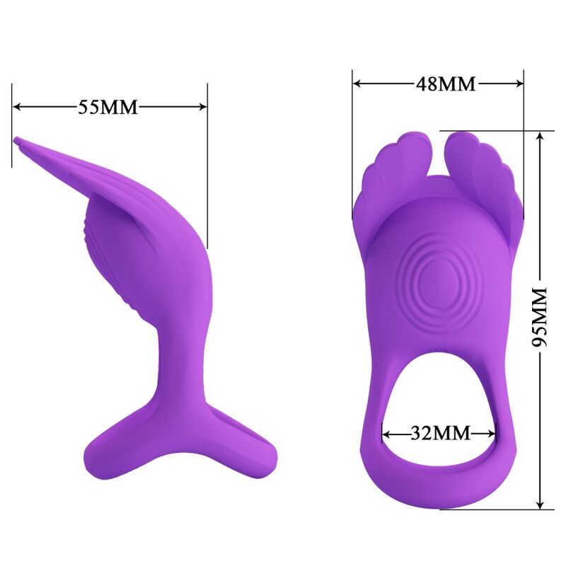 PRETTY LOVE - SILAS VIBRANT PENIS RING 7 VIBRATIONS PURPLE SILICONE