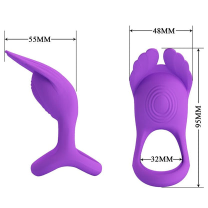 PRETTY LOVE - SILAS VIBRANT PENIS RING 7 VIBRATIONS PURPLE SILICONE