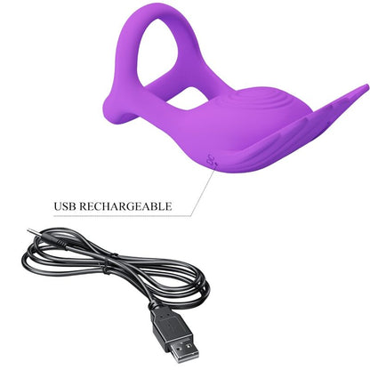 PRETTY LOVE - VIBRANT PENIS RING 7 VIBRATIONS PURPLE SILICONE