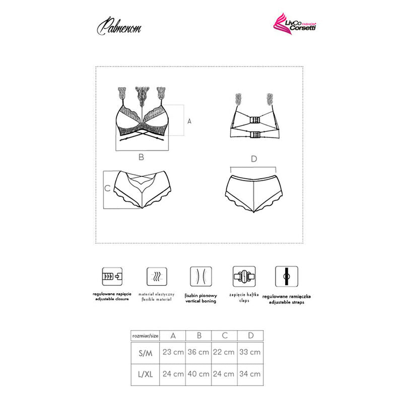 LIVCO CORSETTI FASHION - PALMENOM LC 90614 BRA + PANTY