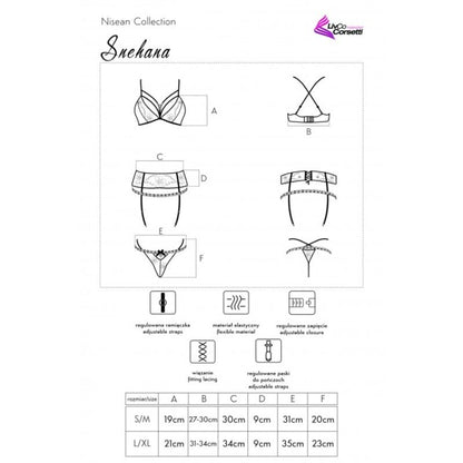 LIVCO CORSETTI FASHION - SNEHANA LC 90443 BRA + GARTER BELT + PANTY BLACK